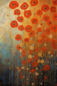 Rot und Gold: Blumen im Verfall