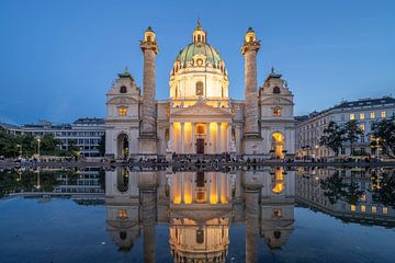 The baroque Karlskirche in Vienna by Peter Schickert