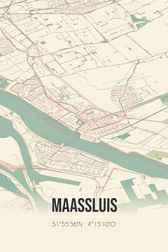 Vieille carte de Maassluis (Hollande méridionale) sur Rezona