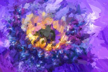 Paars hart van een bloem