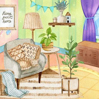 The Quiet Sanctuary A Watercolor Tale of Home