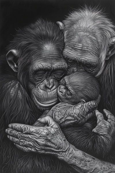 Tender Family Moments With Monkeys by Imperial Art House