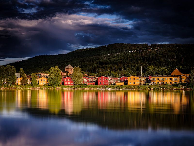 Norwegian river landscape in Drammen near Oslo by Eddy Westdijk