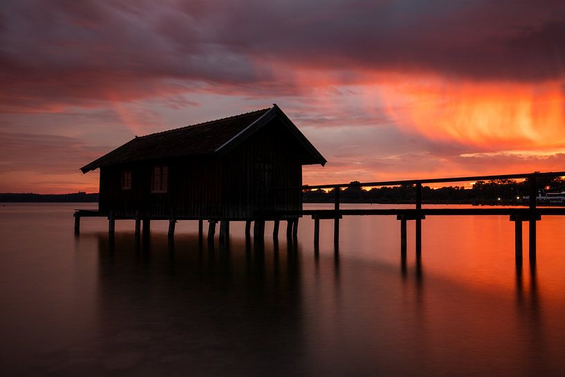 Zonsondergang aan de Ammersee van Andreas Müller