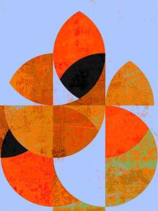 Retro Marmor Mosaik Baby Blau Orange