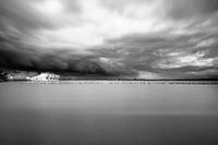 Dutch landscape in black / white, Huizen, Gooimeer