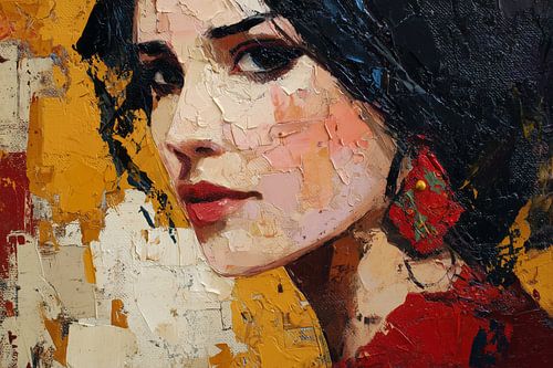 Portrait d'une danseuse de flamenco espagnole dans des tons chauds