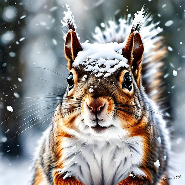 Wildlife - Portrait of a Squirrel (1) by Johannas Art Creations