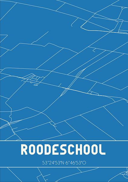 Blueprint | Map | Roodeschool (Groningen) by Prints of Place