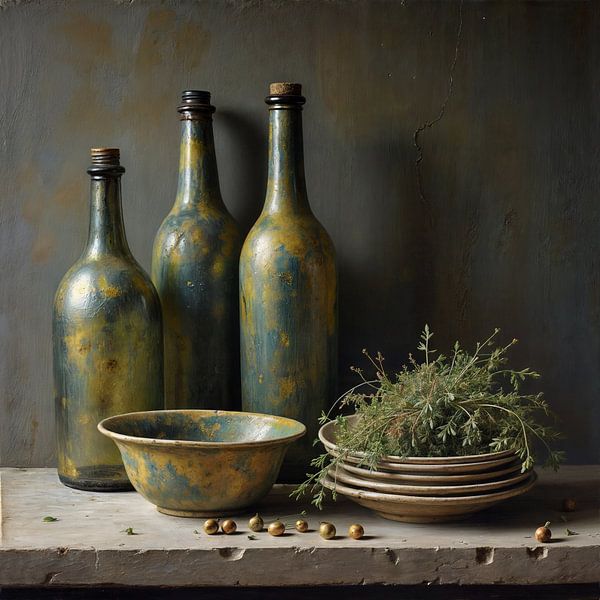 Stilleven met Flessen van The Nudes Gallery