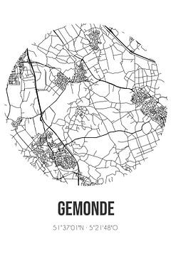 Gemonde (Noord-Brabant) | Landkaart | Zwart-wit van Rezona