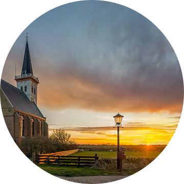 Kerk Den Hoorn Texel Zonsondergang van Texel360Fotografie Richard Heerschap