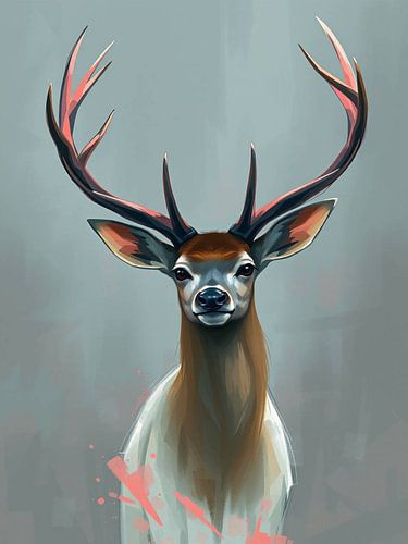 Minimalistisch silhouet van hertenkop