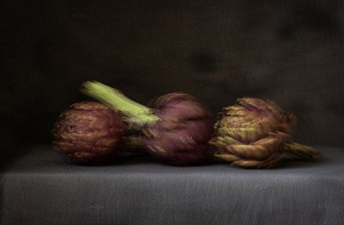 Modern still life with artichokes