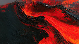 Vulkan, abstrakt, rot-schwarz