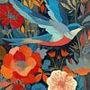 Oiseau volant | Couleurs d'oiseaux sur Peinture Abstraite