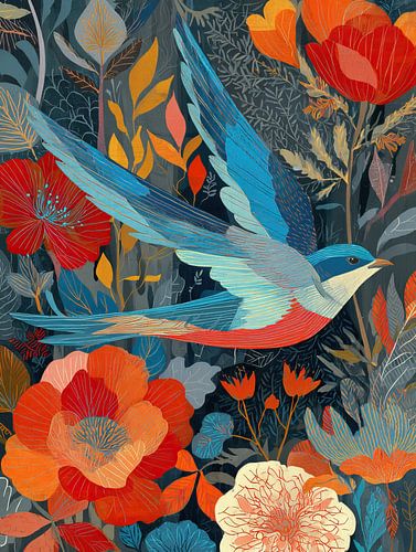 Flying Bird | Bird Colours by Abstract Painting