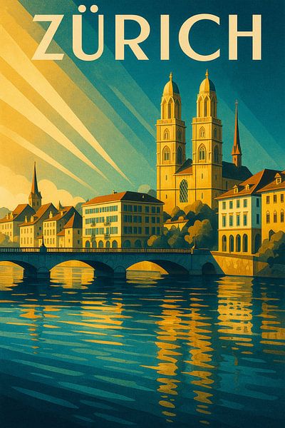 Zürich Vintage Reiseplakat von Travel Shop