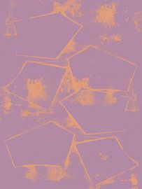 Lilac and ochre. Stars. Colorful abstract art. by Dina Dankers