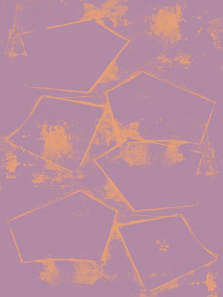 Lilac and ochre. Stars. Colorful abstract art. by Dina Dankers