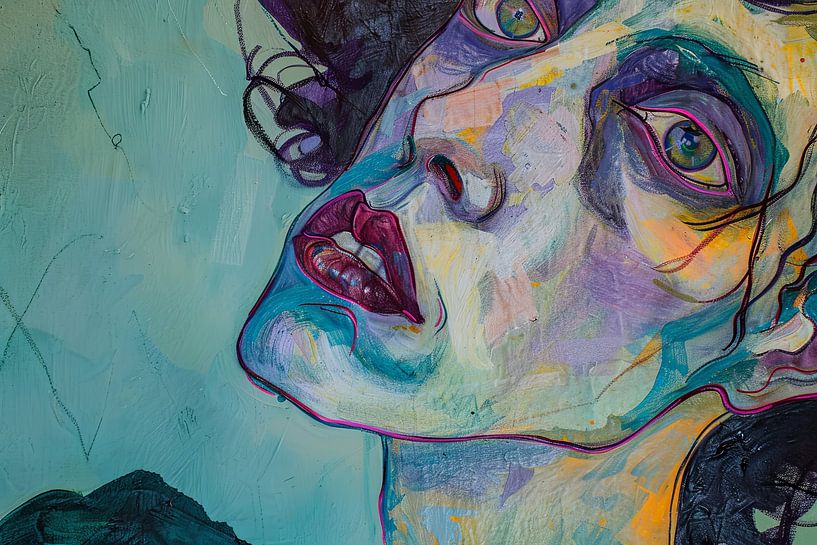 abstract portret vrouw van Egon Zitter