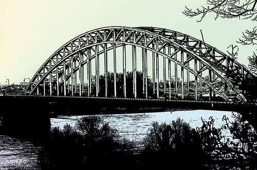 de waalbrug nijmegen pastel