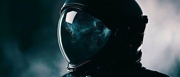 Astronautenhelm in de mist - mystiek en modern van Poster Art Shop
