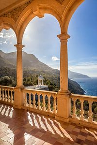Blick vom Herrenhaus Son Marroig auf die Küste, Mallorca