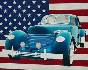Cord 812 Sedan 1936 mit Flagge der U.S.A.