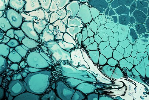 Abstracte vloeibare kleuren (Lush):  Turquoise en groen