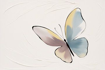 Minimalistische vlinder abstract kunstwerk van Art & Soul Creations