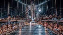 Kreuzung bei Nacht von Arjan Warmerdam