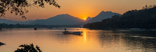 de Mekong bij zonsondergang