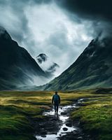 Homme dans le canyon