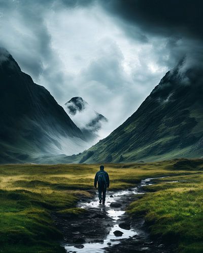 Homme dans le canyon