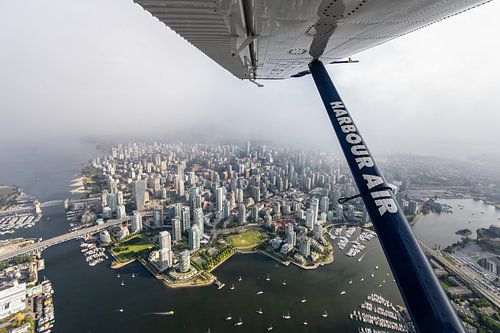 Le centre-ville de Vancouver vu du ciel