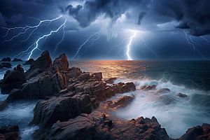 Gewitter über dem Meer