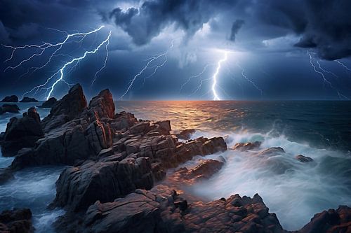 Gewitter über dem Meer