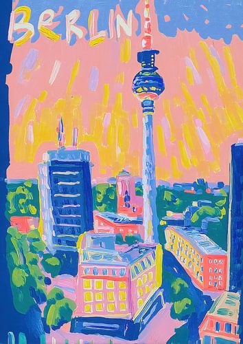 Berlijn reisposter gouache