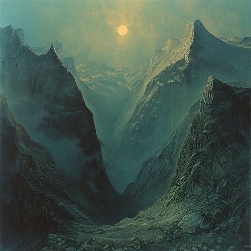 Lune de montagne abstraite