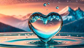 Hart met water en achtergrond