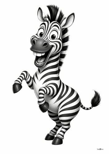 Cartoontje zebra paard