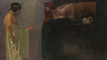 Franz von Stuck - Oedipus lost het raadsel van de sfinx op (1891) van Peter Balan