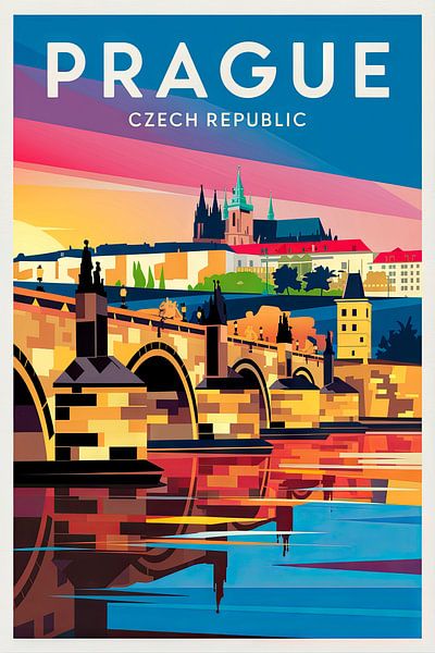 Prag, Tschechische Republik. von Poster Art Shop