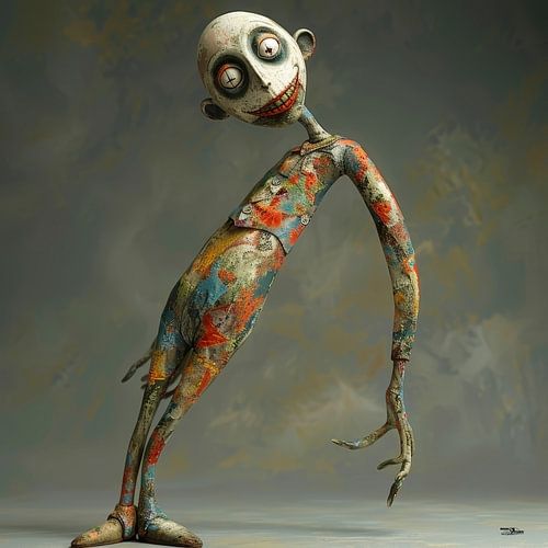 kleurig whimsical poppetje