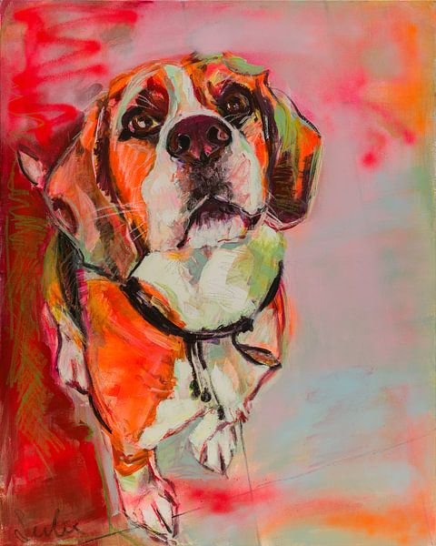 Beagle von Gemälde Liesbeth Serlie