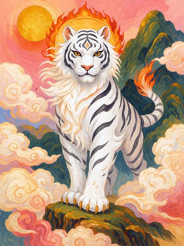Witte tijger schilderij.