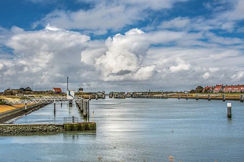 The locks and harbour in the Afsluitdijk near Cornwerd
