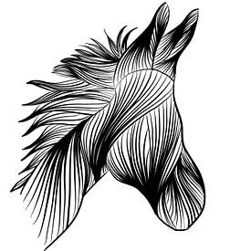 Poster donkey - black and white - farm - nursery by Studio Tosca