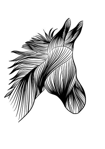 Poster donkey - black and white - farm - nursery by Studio Tosca